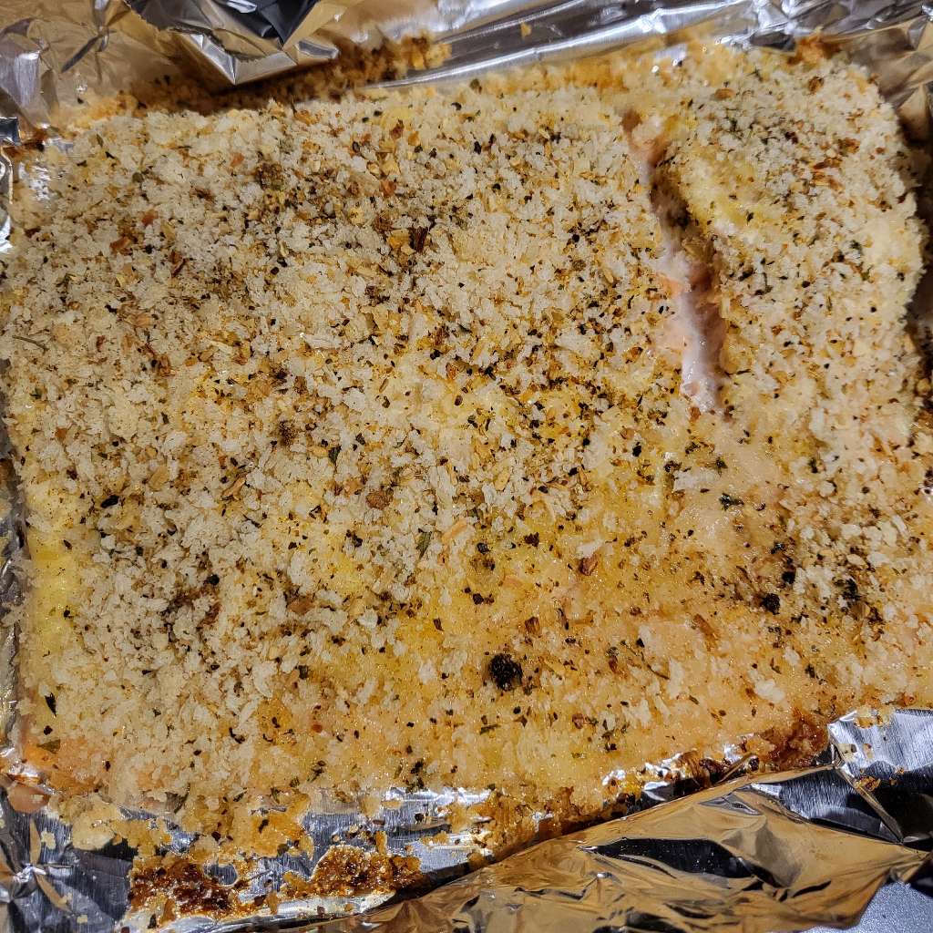 Baked salmon that just looks like a pile of breadcrumbs