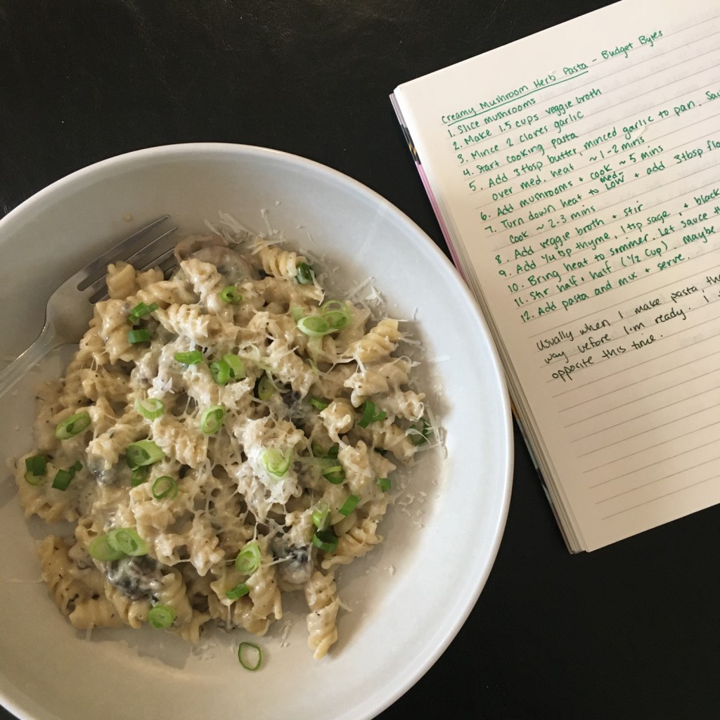 Mushroom Pasta in a dish