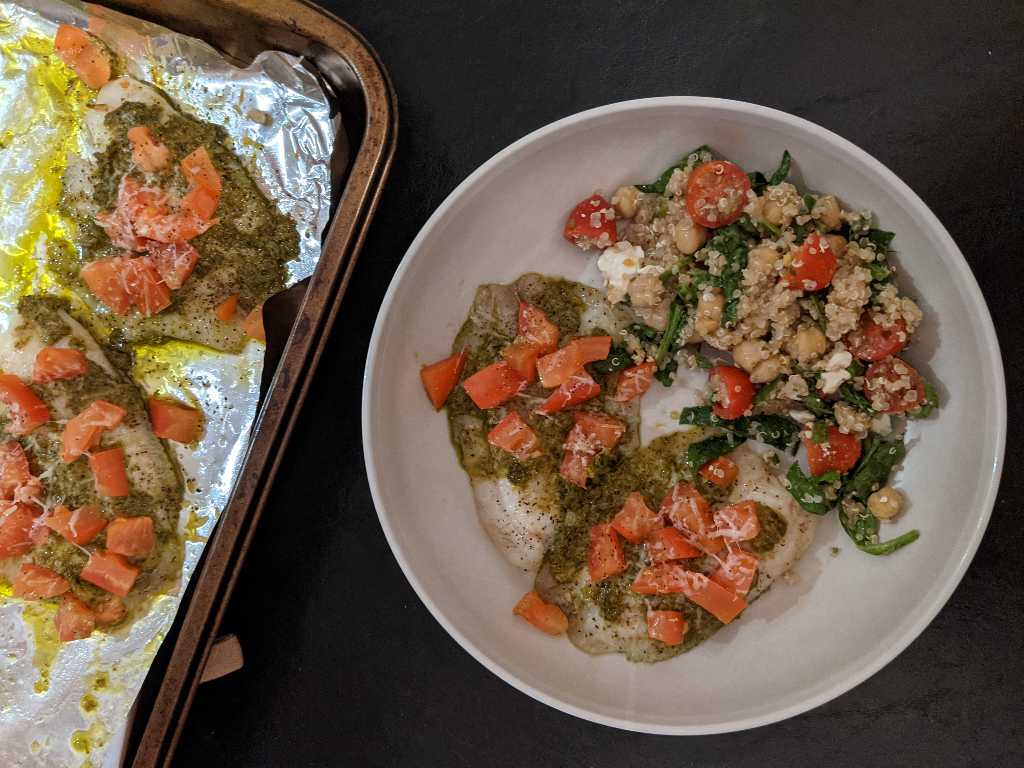 Tilapia and salad