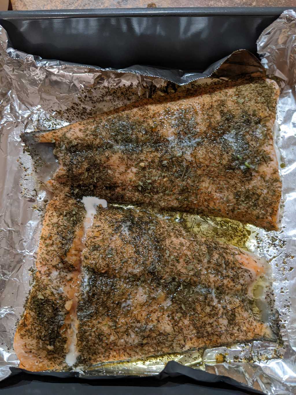 Cooked salmon