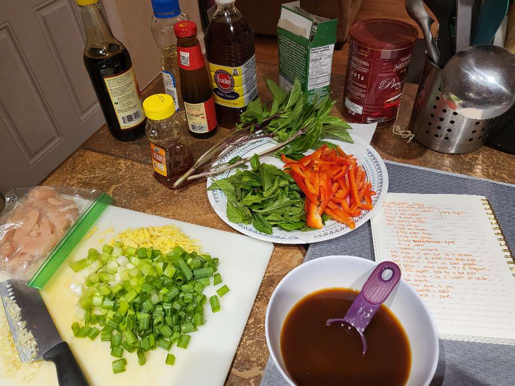 Prep for stir fried noodles