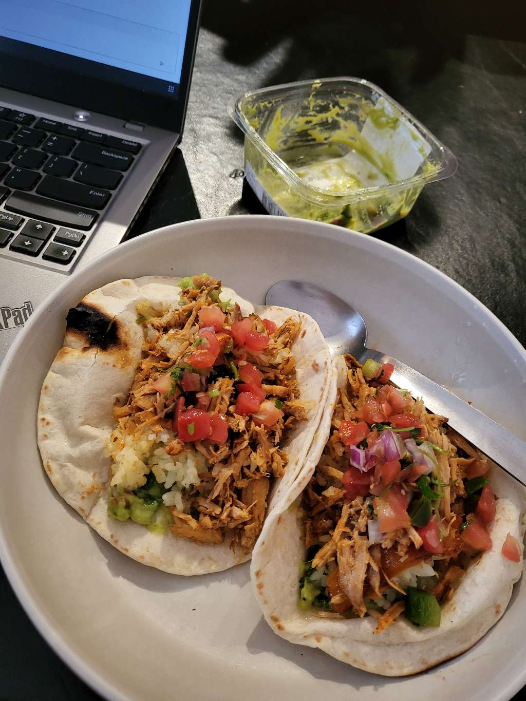 Pulled pork tacos for lunch