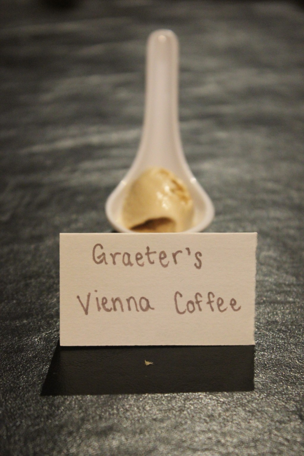 Closeup of spoon with Graeter's Vienna Coffee